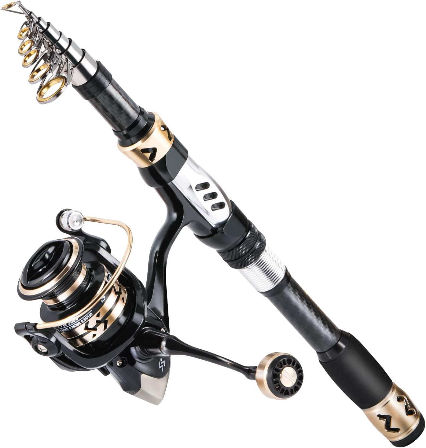 Combo de Caña de Pescar con Carrete Giratorio – Caña portátil con carrete incluido