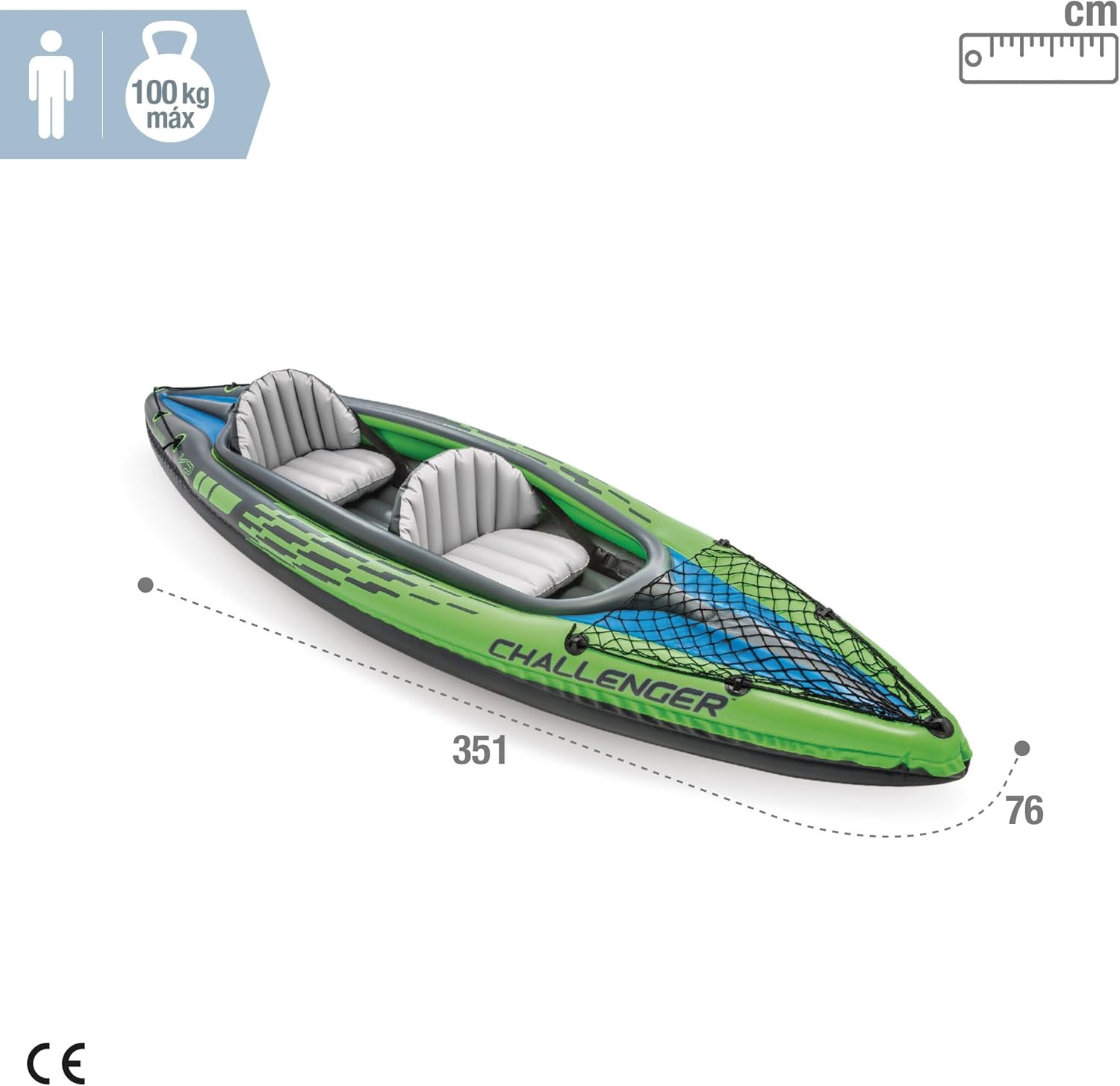 Kayaks Inflables Intex Challenger: Incluye remos Deluxe de 2.1m y bomba de alto rendimiento