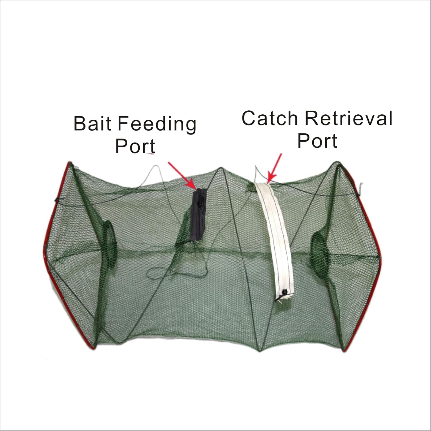 Paquete de 2 Trampas de Pesca Plegables – Redes para cebo de cangrejos y camarones, incluyendo trampa tipo Minnow.