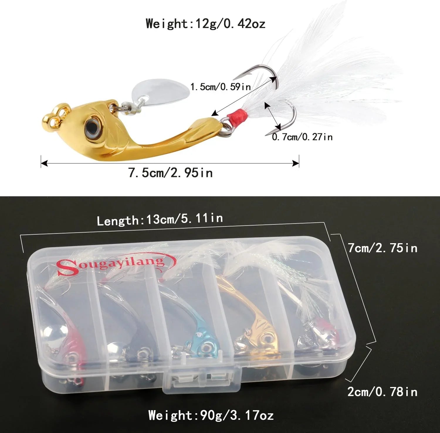 Kit Señuelos de pesca de plantillas, cucharas de metal para hundimiento, cebo micro jigging