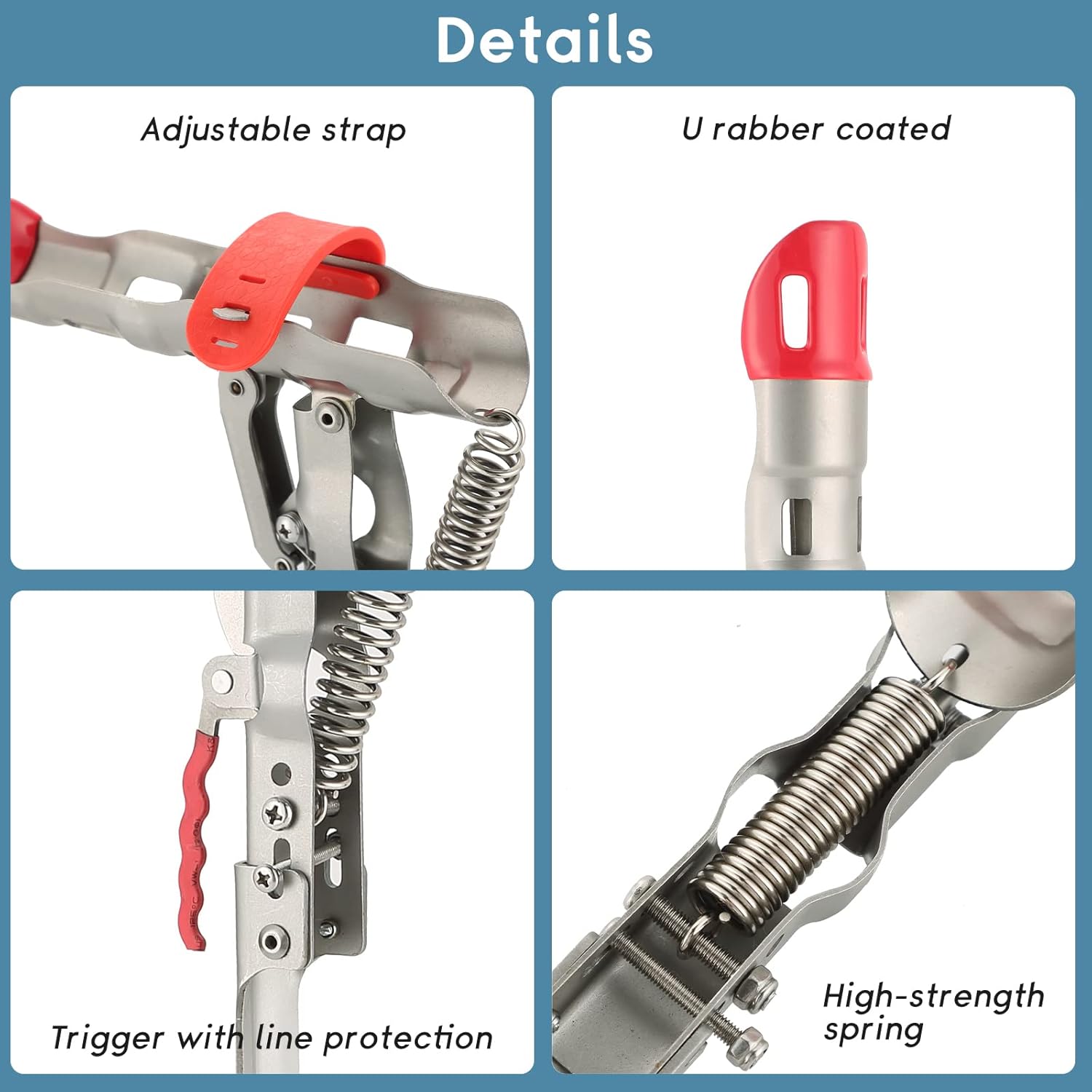 Soporte automático de caña de pescar de resorte | Paquete de 2 soportes de caña de pescar de acero inoxidable con acción de inclinación de resorte único para soportes de apoyo en el suelo