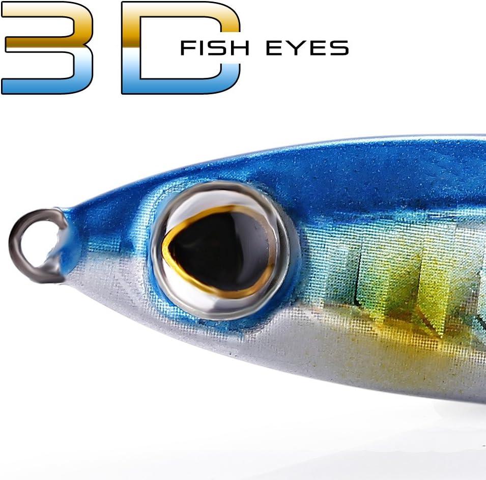 Kit Señuelos de pesca de plantillas, cucharas de metal para hundimiento, cebo micro jigging