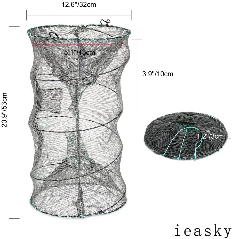 Trampas de Cebo para Pesca – 2 Piezas – Redes plegables portátiles para cangrejos, langosta y camarones, con accesorios incluidos.