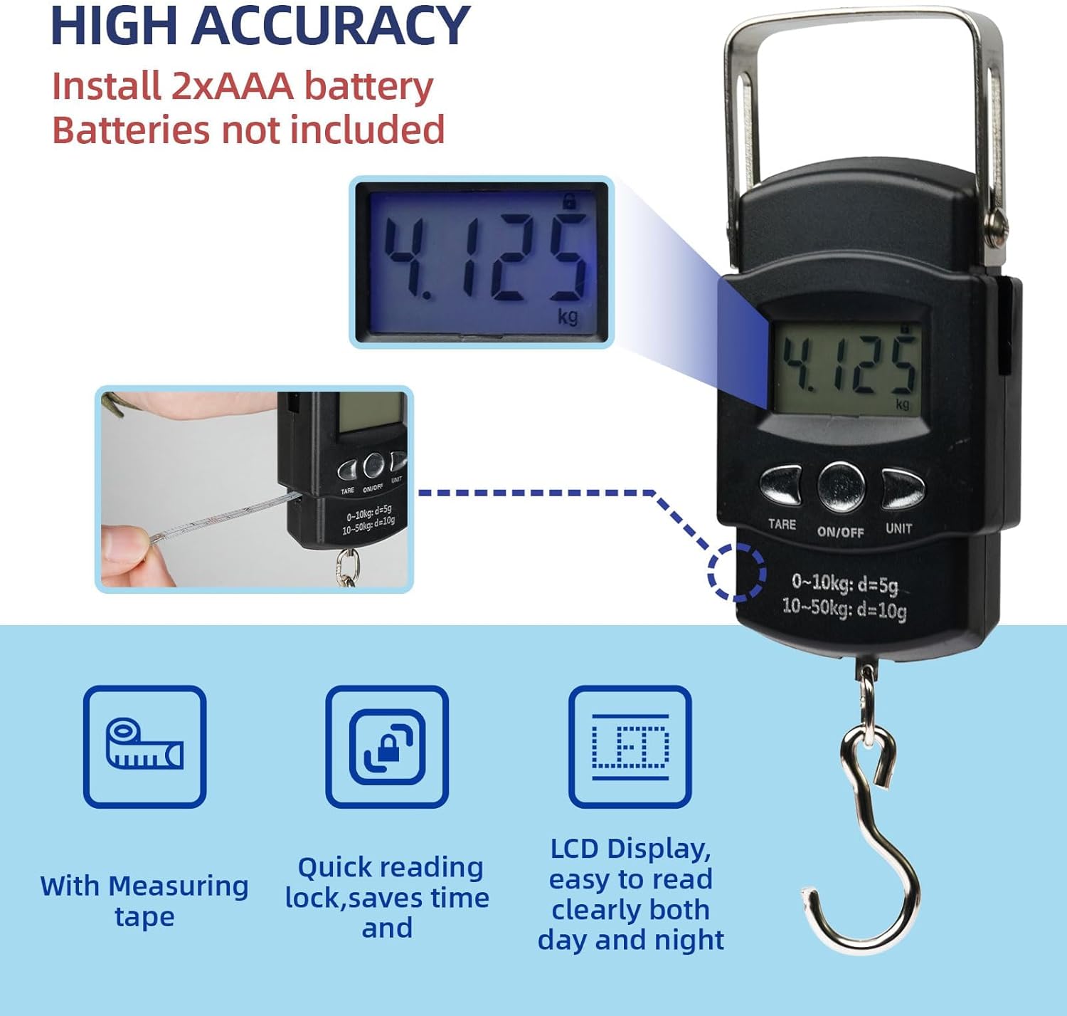 Kit de Pesca Completo – Incluye cuchillo de fileteo, alicates con cordón, cortador de línea, removedor de ganchos, agarre de pescado y báscula de pesca.