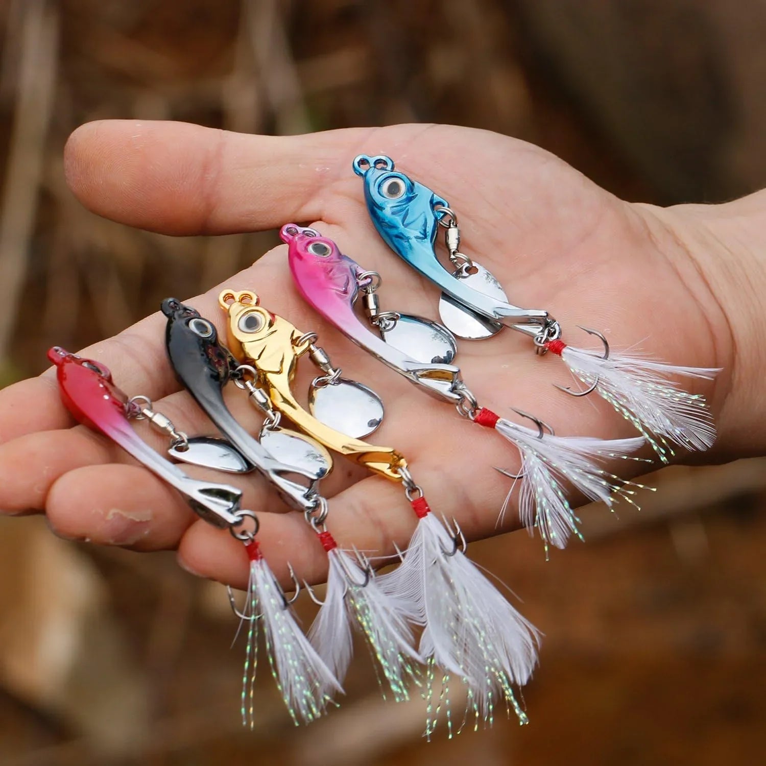 Kit Señuelos de pesca de plantillas, cucharas de metal para hundimiento, cebo micro jigging