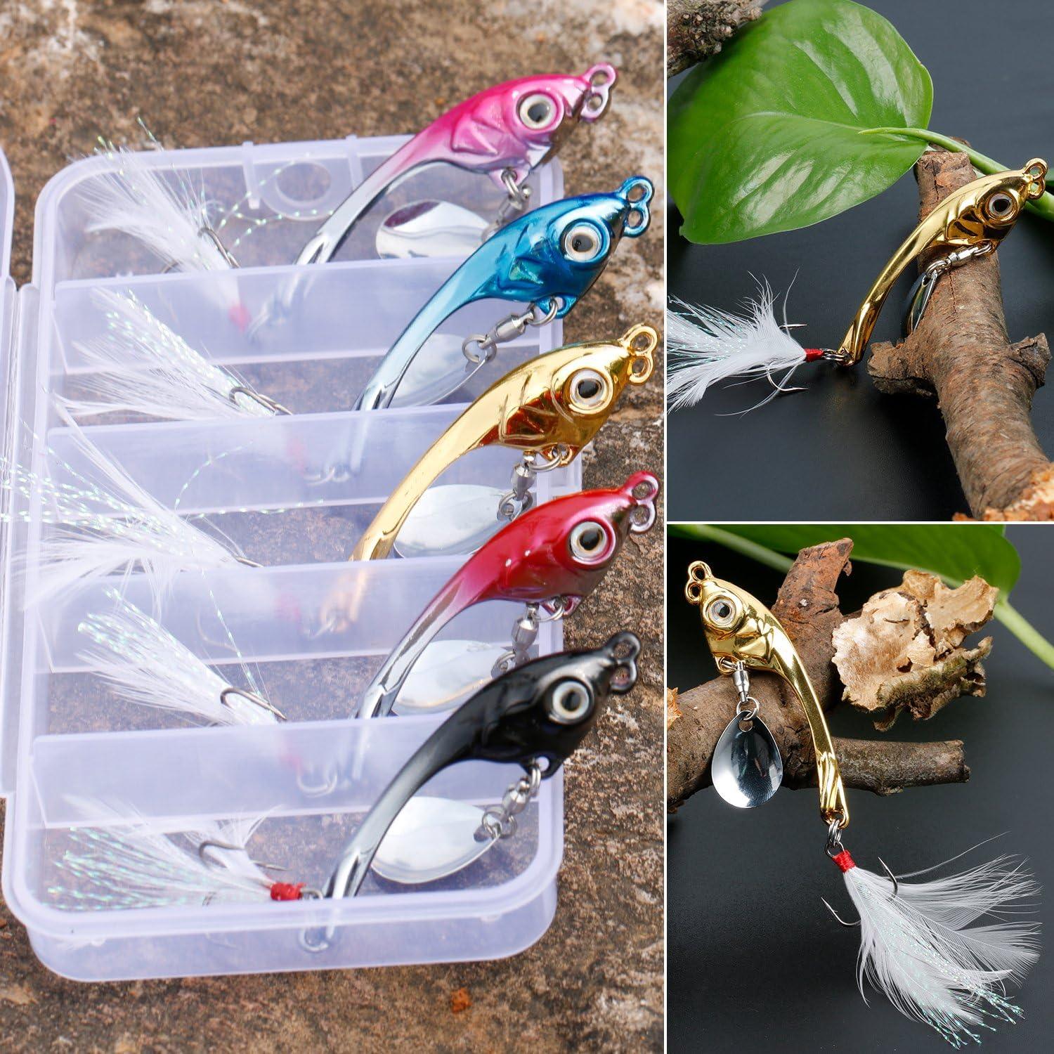 Kit Señuelos de pesca de plantillas, cucharas de metal para hundimiento, cebo micro jigging