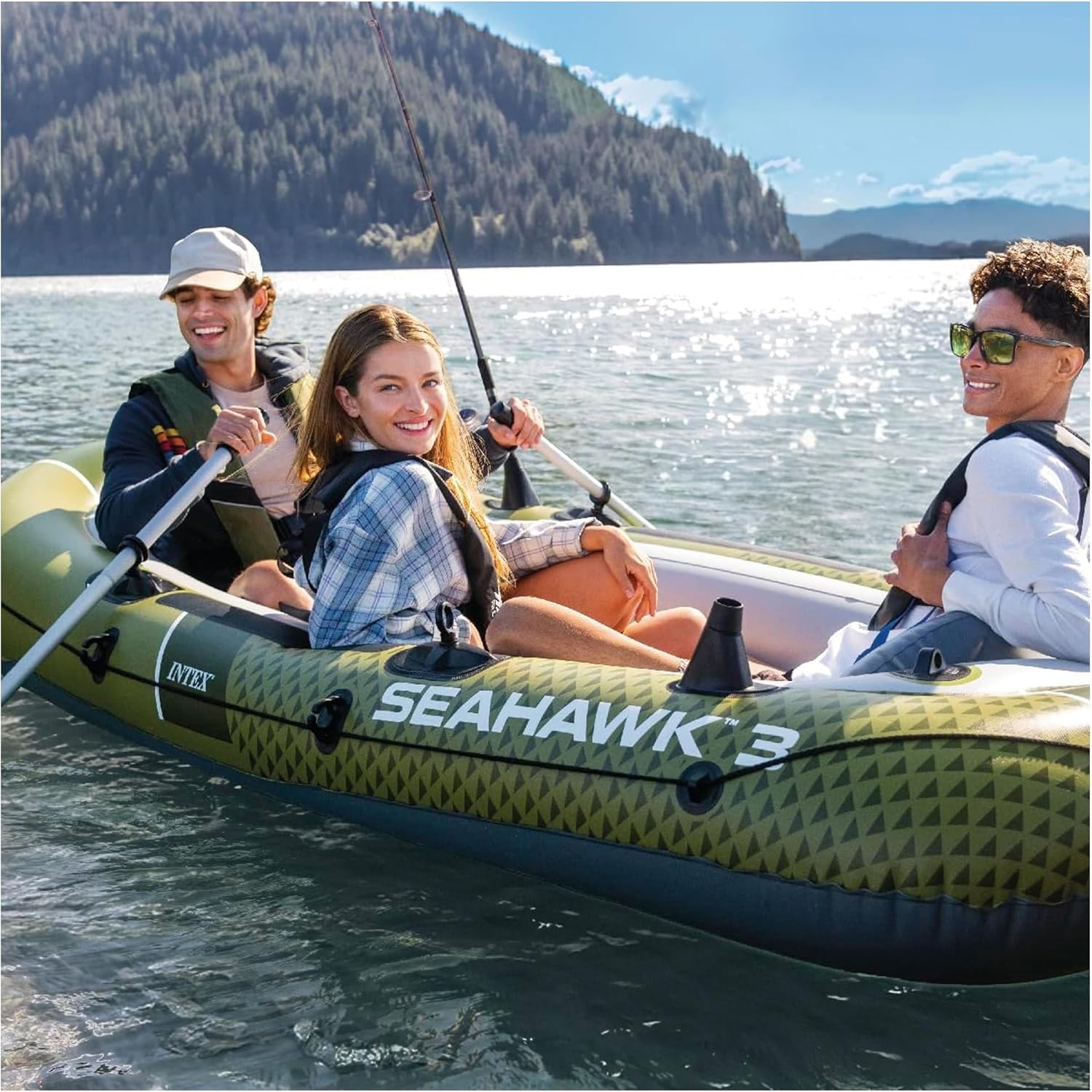 Bote inflables para 3 personas, ideal para estanques, lagos, ríos