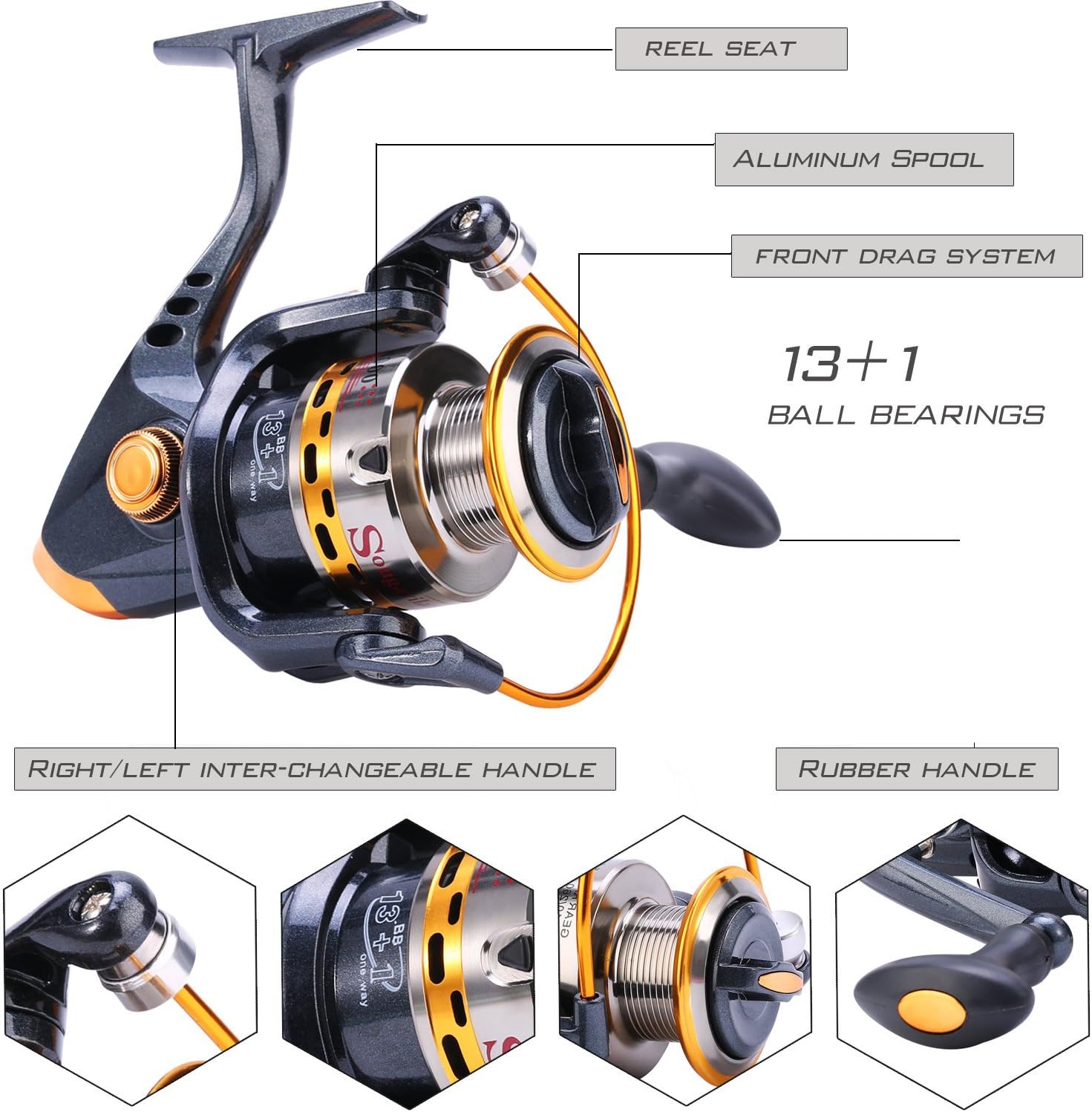 Combo de Caña Telescópica y Carrete de Pesca – Caña de fibra de carbono con carrete giratorio, portátil y perfecta para pesca en agua dulce y salada.