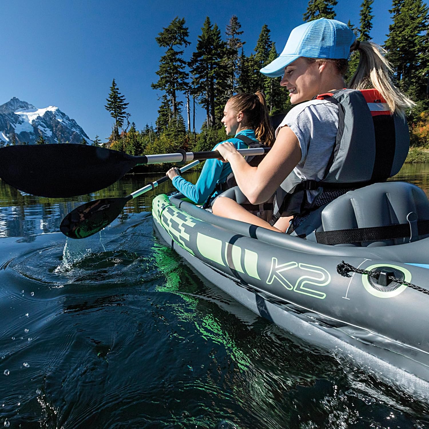 Kayaks Inflables Intex Challenger: Incluye remos Deluxe de 2.1m y bomba de alto rendimiento