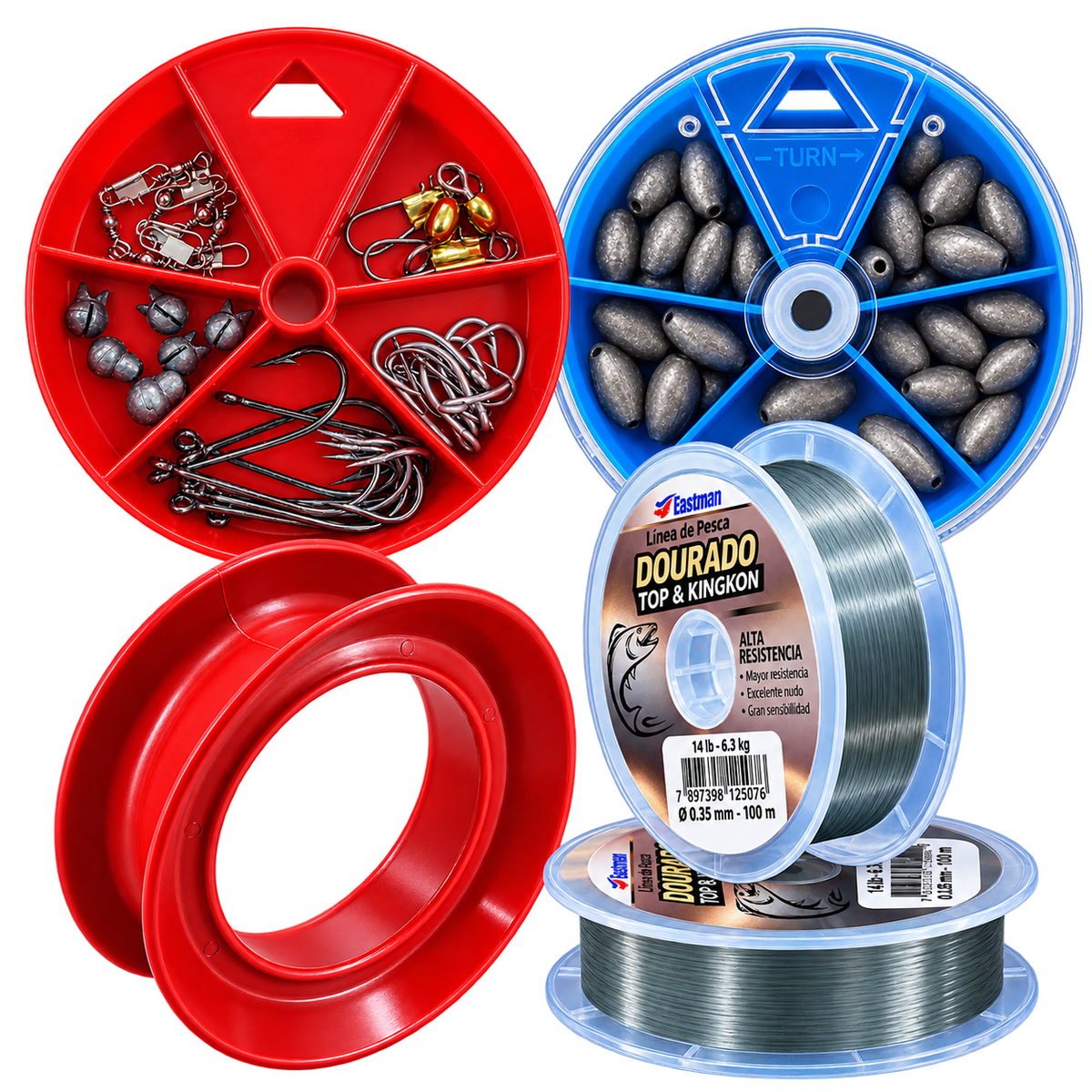 Combo de Pesca Carrete de Mano