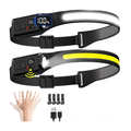 Linterna frontal recargable LED de 230° con sensor de movimiento