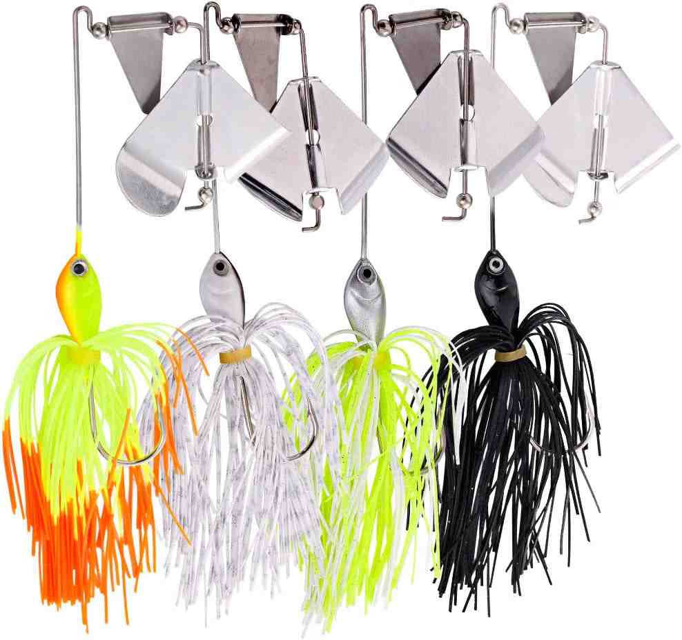 Kit de 4 Señuelos de Pesca Buzzbait Spinnerbait Jigs