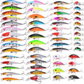 Kit de 56 Señuelos de Pesca Mixto que Incluye Minnow Popper Crank Baits